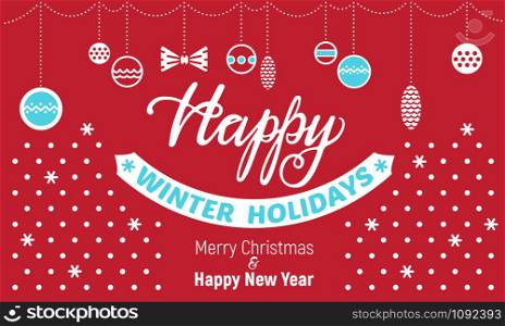 Happy winter holidays concept banner. Simple illustration of happy winter holidays vector concept banner for web design. Happy winter holidays concept banner, simple style