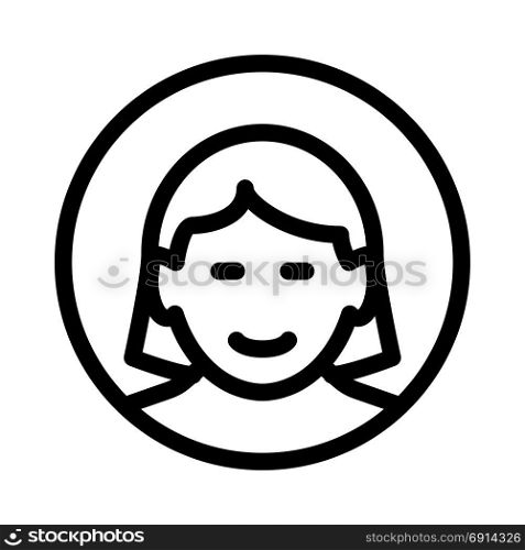 happy woman, icon on isolated background