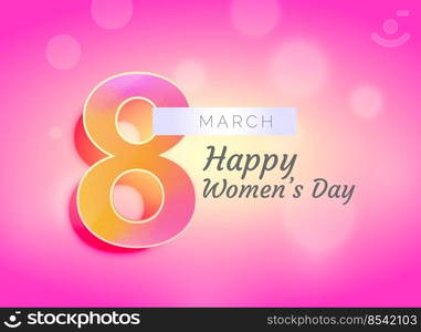 happy woman’s day greeting card design with beautiful background