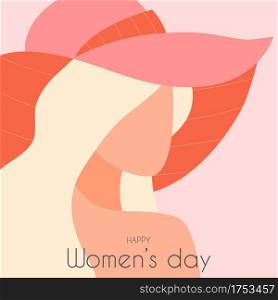 Happy Women&rsquo;s day greeting poster card. vector illustration