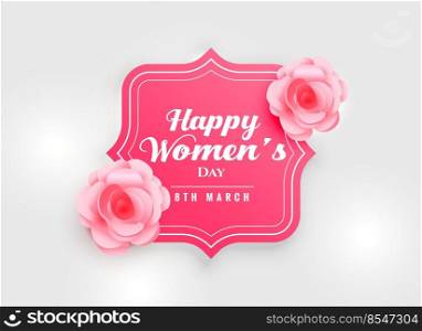 happy women’s day background with pink rose flower