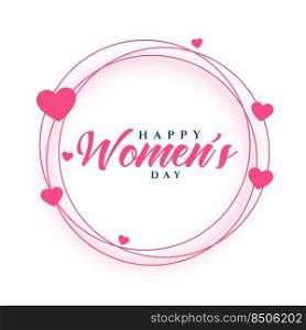 happy women’s day hearts frame greeting card design