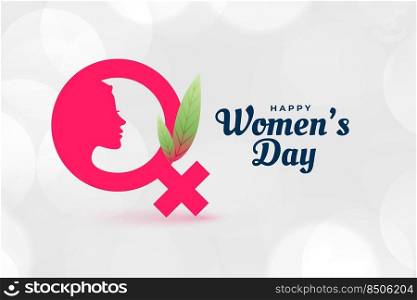 happy women’s day poster with face and female symbol