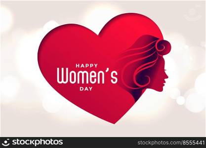 happy womens day beart and face poster design