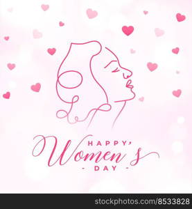 happy womens day card in line style design