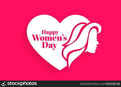 happy womens day face and heart concept design