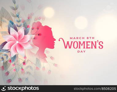 happy womens day flower decorative card design