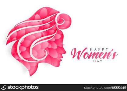 happy womens day flower face banner design