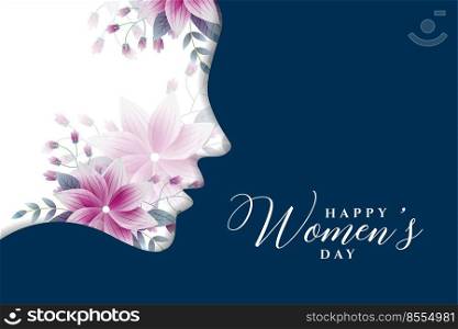 happy womens day greeting card in flower style