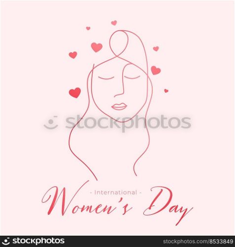 happy womens day line style card design