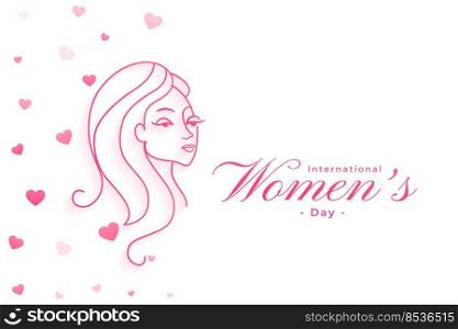 happy womens day line style card design