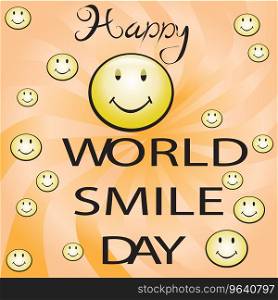 Happy world smile day sign Royalty Free Vector Image