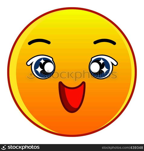 Happy yellow emoticon icon. Cartoon illustration of happy yellow ...