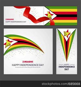 Happy Zimbabwe independence day Banner and Background Set