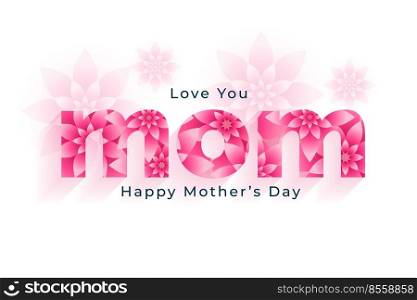 hapy mothers day sweet flower card design