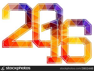hapy new year 2016. number isolated on a white background
