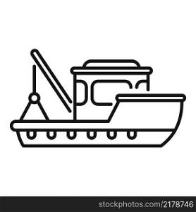 Harbor fish boat icon outline vector. Fishing ship. Marine vessel. Harbor fish boat icon outline vector. Fishing ship