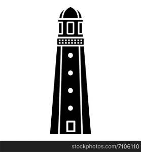 Harbor lighthouse icon. Simple illustration of harbor lighthouse vector icon for web design isolated on white background. Harbor lighthouse icon, simple style