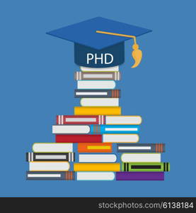 Hard and Long Way to the Doctor of Philosophy Degree PHD Vector Illustration EPS10. Hard and Long Way to the Doctor of Philosophy Degree PHD
