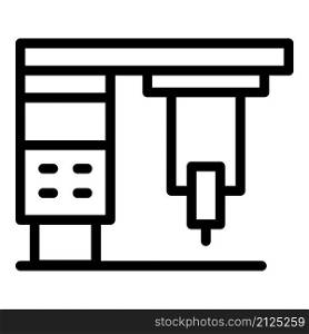 Hard cnc machine icon outline vector. Work tool. Lathe factory. Hard cnc machine icon outline vector. Work tool