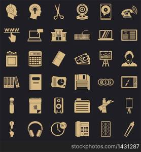 Hard copy icons set. Simple set of 36 hard copy vector icons for web for any design. Hard copy icons set, simple style
