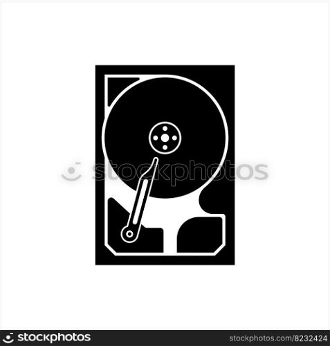 Hard Disk Icon, Hard Disk Vector Art Illustration