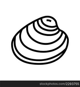 hard-shell atlantic clam line icon vector. hard-shell atlantic clam sign. isolated contour symbol black illustration. hard-shell atlantic clam line icon vector illustration