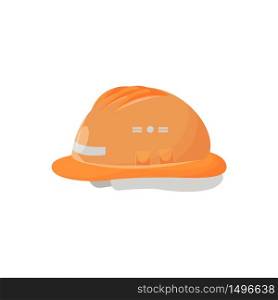 Hardhat cartoon vector illustration. Personal protective equipment, head wear. Industrial accessory, builder uniform item. Construction accident prevention. Safety helmet isolated on white background. Hardhat cartoon vector illustration