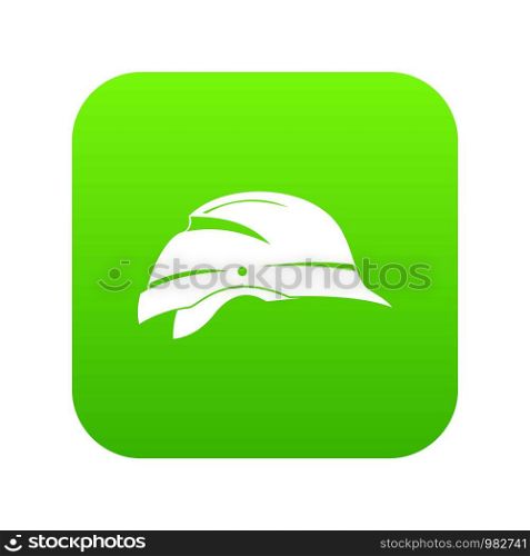 Hardhat icon digital green for any design isolated on white vector illustration. Hardhat icon digital green