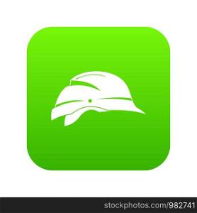 Hardhat icon digital green for any design isolated on white vector illustration. Hardhat icon digital green