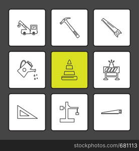 hardware , tools , constructions , labour , icon, vector, design, flat, collection, style, creative, icons , wrench , work , crane , cone , water shower ,