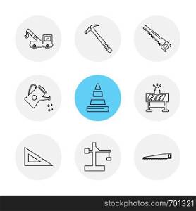 hardware , tools , constructions , labour , icon, vector, design, flat, collection, style, creative, icons , wrench , work , crane , cone , water shower ,
