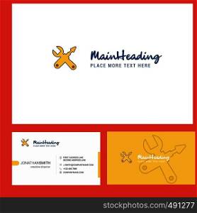 Hardware tools Logo design with Tagline & Front and Back Busienss Card Template. Vector Creative Design