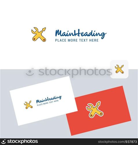 Hardware tools vector logotype with business card template. Elegant corporate identity. - Vector