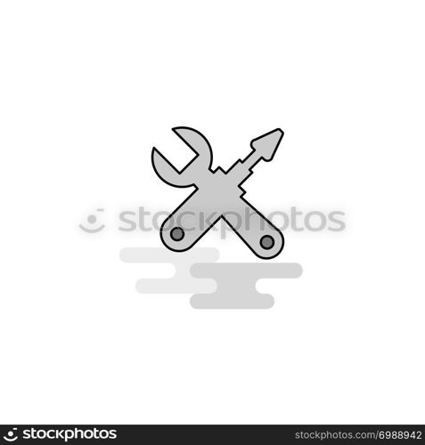 Hardware tools Web Icon. Flat Line Filled Gray Icon Vector
