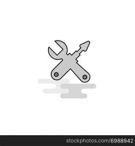 Hardware tools Web Icon. Flat Line Filled Gray Icon Vector