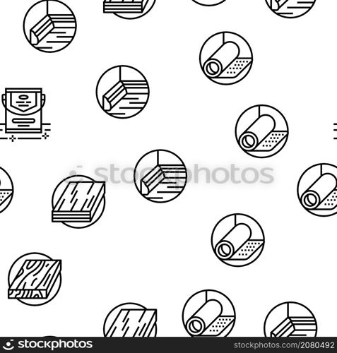 Hardwood Floor And Stair Renovate Vector Seamless Pattern Thin Line Illustration. Hardwood Floor And Stair Renovate Vector Seamless Pattern