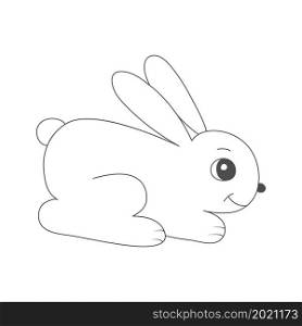 Hare. An empty outline for coloring books, scrapbooking, child development and creative design. Linear style.