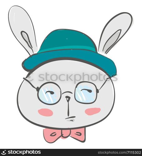 Hare in gentleman costume vector or color illustration