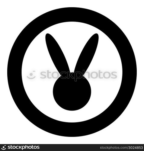 Hare or rabbit head icon black color in circle vector illustration