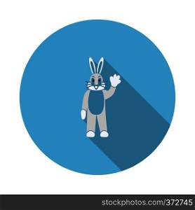 Hare puppet doll icon. Flat color design. Vector illustration.