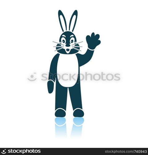 Hare Puppet Doll Icon. Shadow Reflection Design. Vector Illustration.