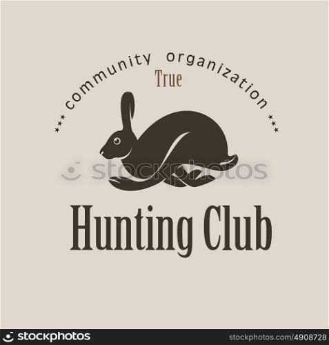 Hare, rabbit. A hunting club. Vector logo, emblem.