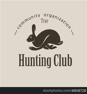 Hare, rabbit. A hunting club. Vector logo, emblem.