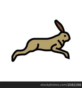 hare wild animal color icon vector. hare wild animal sign. isolated symbol illustration. hare wild animal color icon vector illustration