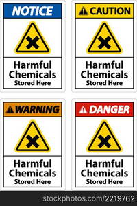 Harmful Chemicals Stored Here Sign On White Background