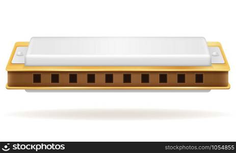 harmonica wind musical instruments stock vector illustration isolated on white background