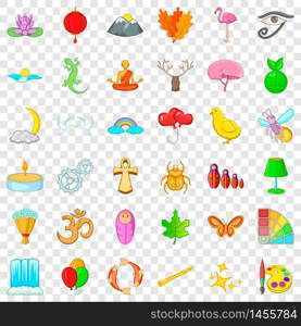 Harmony icons set. Cartoon style of 36 harmony vector icons for web for any design. Harmony icons set, cartoon style