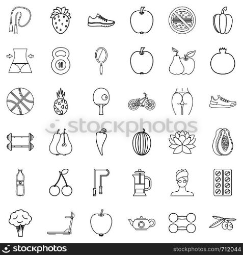 Harmony icons set. Outline style of 36 harmony vector icons for web isolated on white background. Harmony icons set, outline style