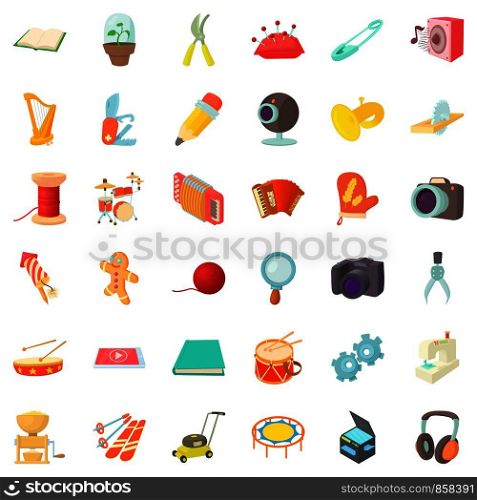 Harp icons set. Cartoon style of 36 harp vector icons for web isolated on white background. Harp icons set, cartoon style